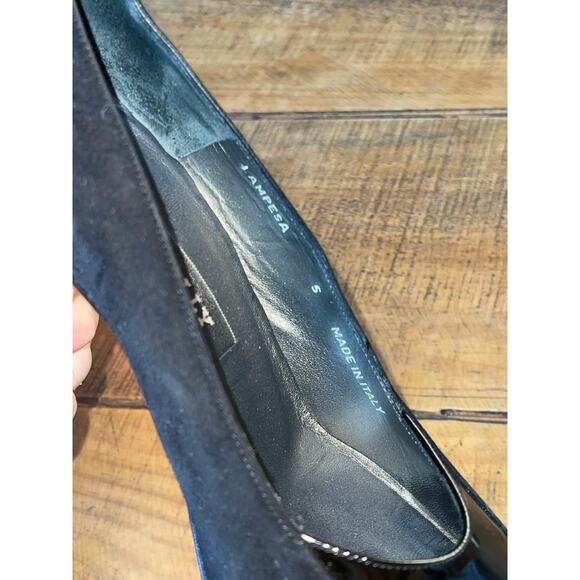 Womens BALLY Black Patent Felt Square Toe Made In Italy Dress High Heels 7.5 - Picture 7 of 10